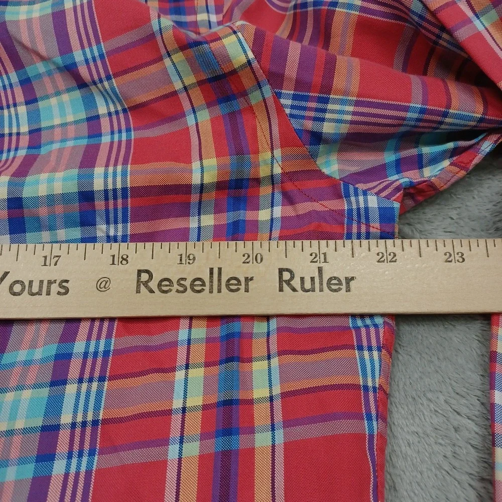 Ralph Lauren Shirt Mens Small Red Plaid Long Sleeve Button Down Preppy A4